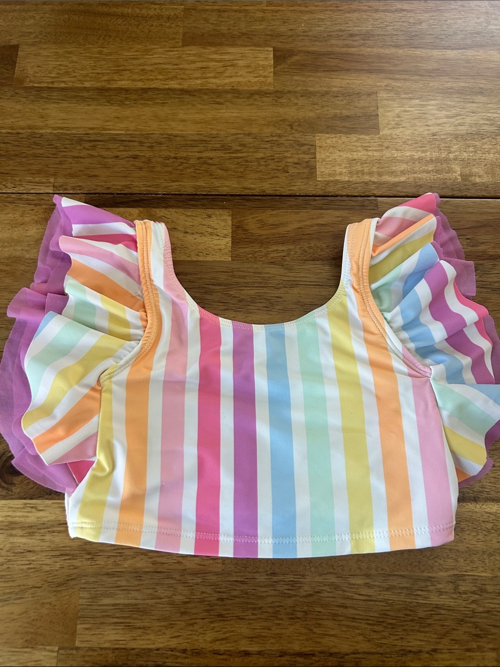 Girls Ruffle Butts Rainbow Tankini Swim Top